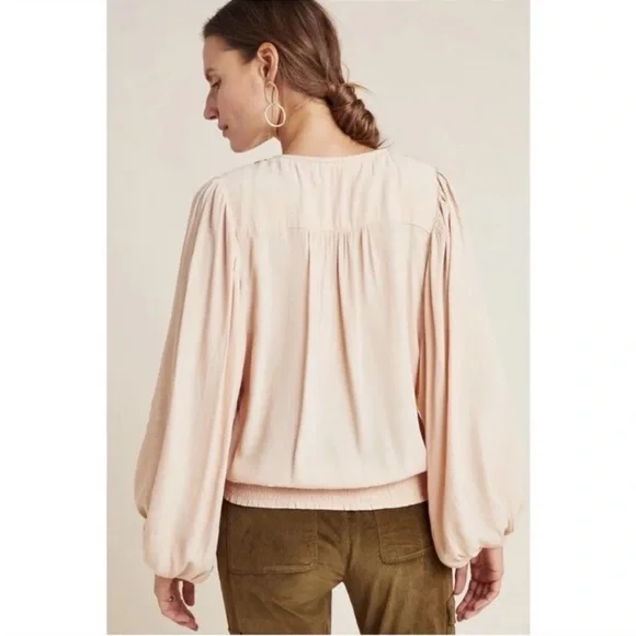 NWT Anthropologie Kristie Sequined Peasant Blouse size S - Picture 3 of 9